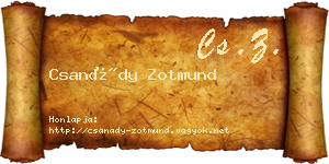 Csanády Zotmund névjegykártya